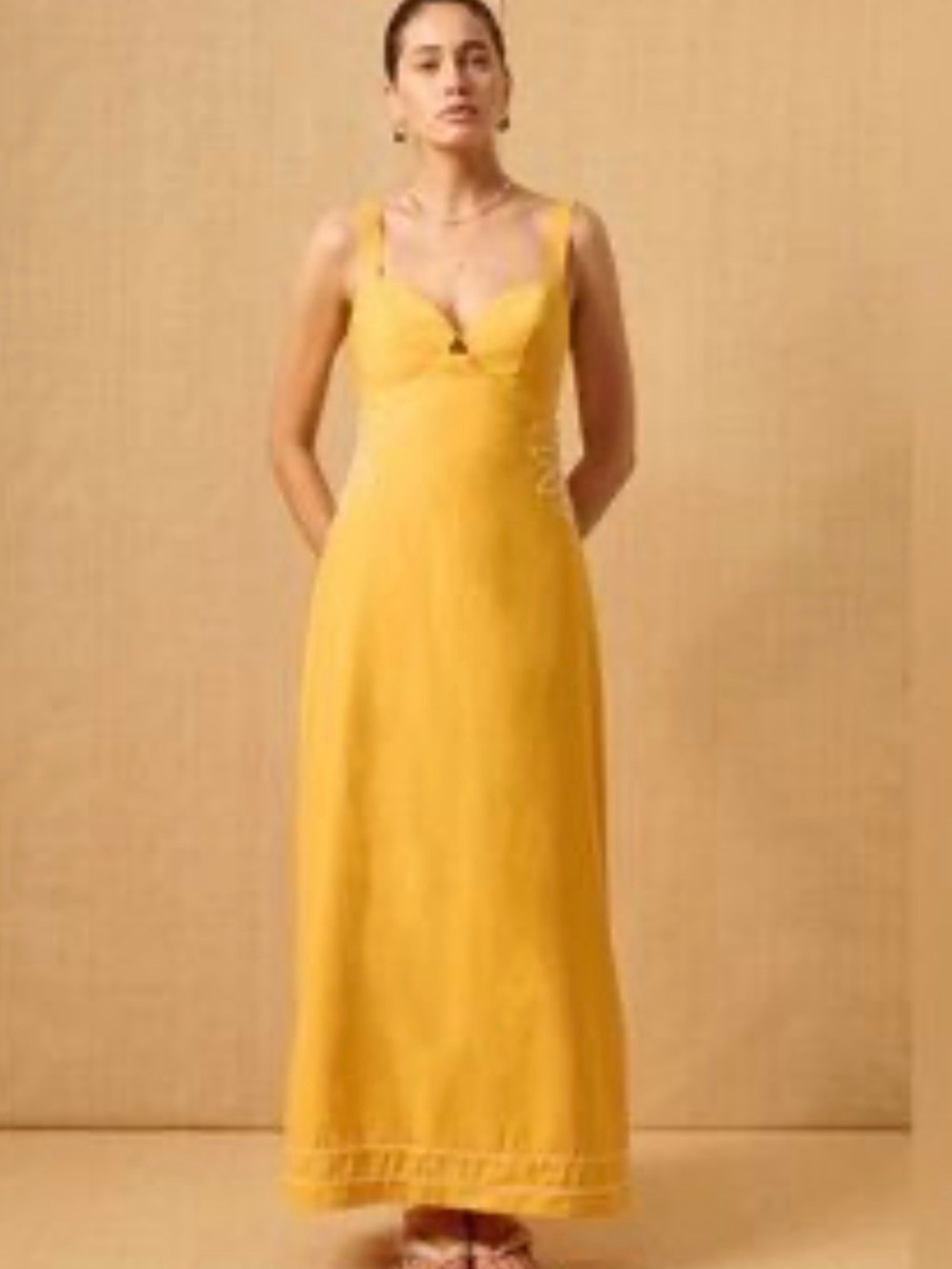 Mon renn Sunshine Yellow Sleeveless Maxi Dress